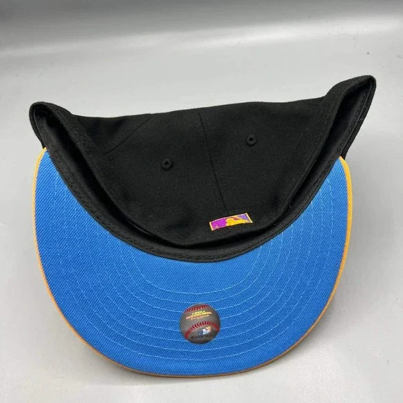 Los Angeles LA‎ Dodgers Hat Men 7 5/8 Frozen Orange 59Fifty New Era Fitted Cap